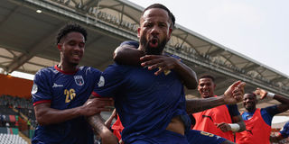 Cape Verde's forward Bebe celebrates