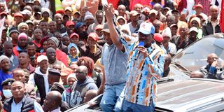 Raila Odinga and Lee Kinyanjui