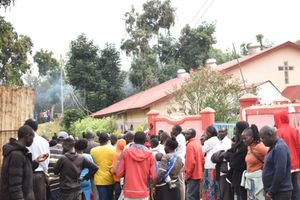 Redeemed Gospel Church, Chepareria, protesting against Pastor Timothy Siamoi on January 21, 2024