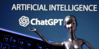 ChatGPT logo and AI Artificial Intelligence