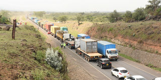 Heavy traffic along Northern corridor between Nakuru and Naivasha 