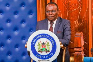 Kisii Deputy Governor Robert Monda before the Senate for his impeachment hearing on Wednesday, March 13, 2024.