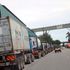 Trucks waiting to leave the port of Mombasa