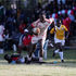 Charles Omondi (right) of Nondescript charges past Kenya Harlequins defender Evin Asena