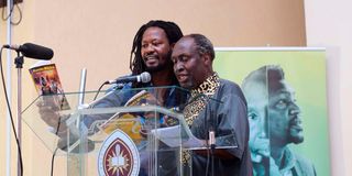 Prof Ngugi wa Thiong’o and his son, Prof Mukoma wa Ngugi