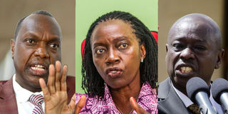 Jeremiah Kioni, Martha Karua and Deputy President Rigathi Gachagua.