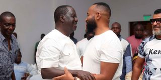 Hassan Joho and Raila Odinga