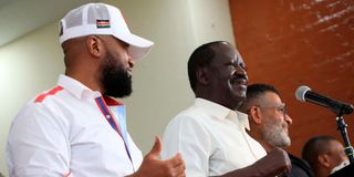 Hassan Joho and Raila Odinga