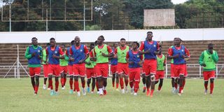 Harambee Stars players during a training session