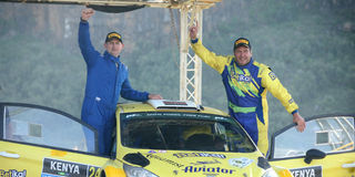 Carl Tundo (left) and his navigator Tim Jessop