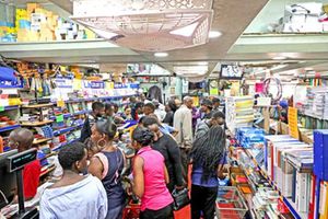 Parents and guardians shop for textbooks 