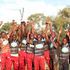 St Luke’s Kimilili Boys High School captain Emmanuel Chesebe leads teammates in celebration 