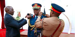 President William Ruto with Chief of Defense Forces Francis Ogolla