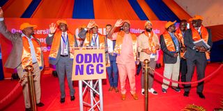 Raila Odinga at ODM's National Governing Council (NGC) meeting