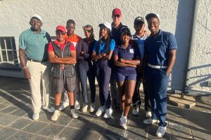 Kenya junior golf team with their coaches John Wangai (left), and John van Liefland 