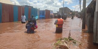 Rescue operations at Mwana Mukia estate in Githurai 45