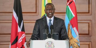 President William Ruto addresses the nation from state House