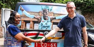 German Ambassador to Kenya Sebastian Groth (right) with Dr Ruth Dama (left) 