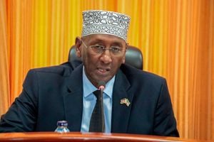 Chairperson Senate Cohesion Committee Mohamed Chute during a session at KICC, Nairobi on Tuesday, November 21, 2023. 