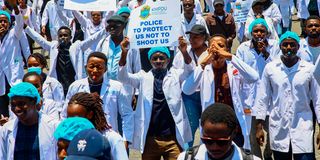 Striking doctors