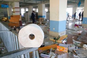 The aftermath of the youth breaking into Chieni Supermarket and looting it.