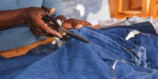 Donated denim textile