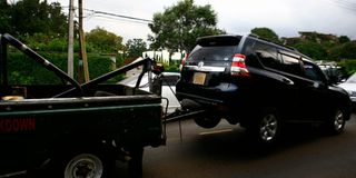 car that police towed away from Jimi Wanjigi's home