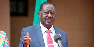 Raila Odinga photo in a suit