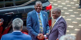 Opposition leader Raila Odinga and Deputy President Rigathi Gachagua