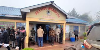 Shocked parents at Hillside Endarasha Academy in Kieni, Nyeri fire 