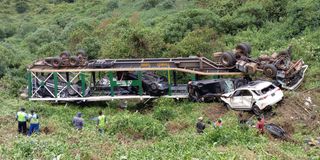 car haulier trailer rolled mai mahiu accident