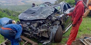 car haulier trailer rolled mai mahiu accident