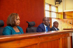 Justices Freda Mugambi, Eric Ogola and Anthony Mrima