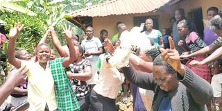 Residents of Kiranda village celebrate