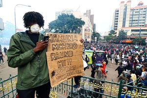 anti-Finance Bill protest placard