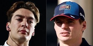 George Russell and Max Verstappen