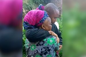 Billy Munyiri Mwangi hugs his mother Regina Wairimu