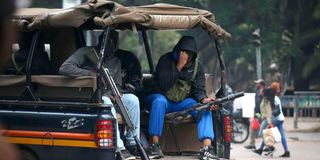 Masked police officers in Kenya