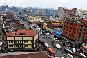 An aerial view of downtown Nairobi CBD. 