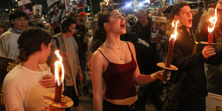 Palestinians celebrating news on a ceasefire with Israel