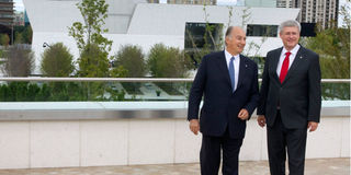 Canada's Prime Minister Stephen Harper and his Highness the Aga Khan 