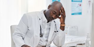 anxiety and sad doctor