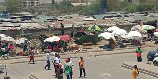 Kitengela makeshift retail market 
