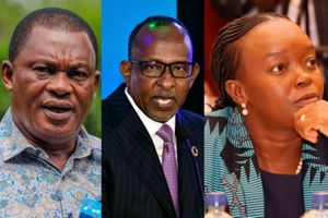 Justin Muturi, Aden Duale and Deborah Barasa CS