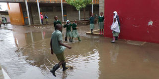 Flooding in school
