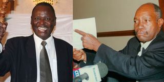 David Mwenje (right) and Otieno Kajwang