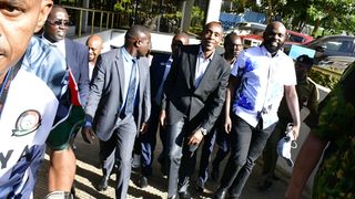 Kiambu County Governor Kimani Wamatangi leaves EACC offices