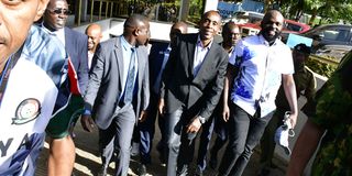 Kiambu County Governor Kimani Wamatangi leaves EACC offices