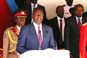 President William Ruto during the commissioning parade of 309 cadets