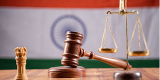 Indian flag with gavel